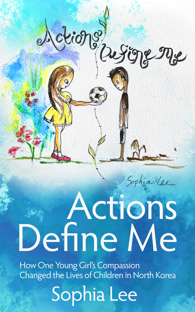 Childrens book illustrated cover for Actions Define me, by 17-year old high school student, Sophia Lee